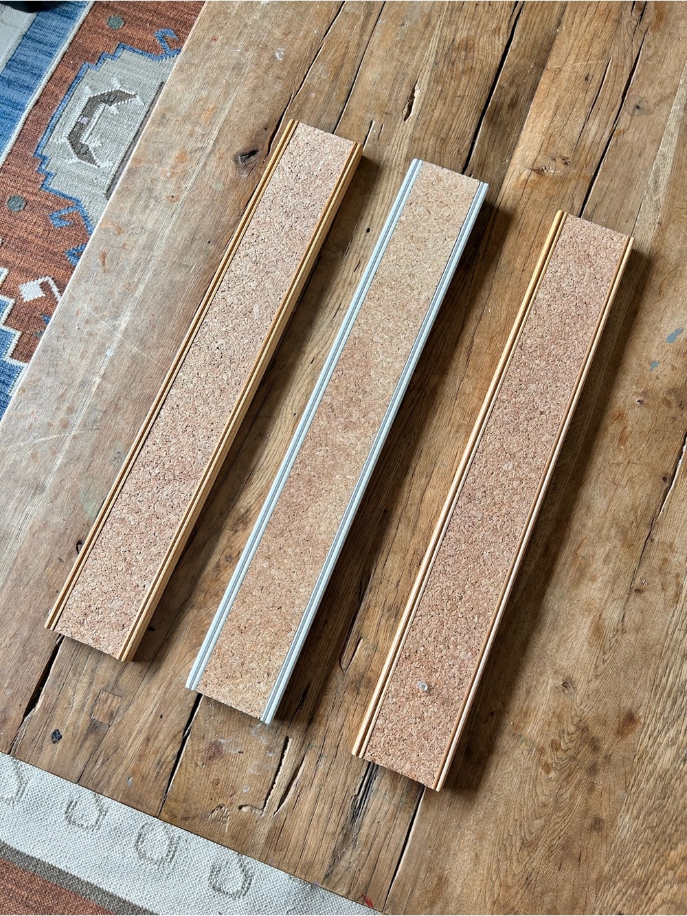 Land Of Nod Cork board Wall Strips Hooks Rare find set lot 3
